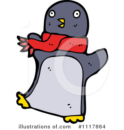 Royalty-Free (RF) Christmas Penguin Clipart Illustration by lineartestpilot - Stock Sample #1117864