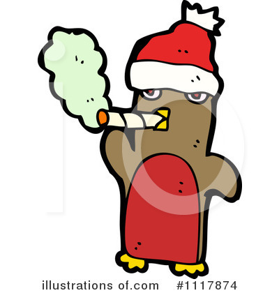Royalty-Free (RF) Christmas Penguin Clipart Illustration by lineartestpilot - Stock Sample #1117874