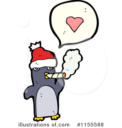 Royalty-Free (RF) Christmas Penguin Clipart Illustration by lineartestpilot - Stock Sample #1155588