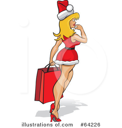 Royalty-Free (RF) Christmas Pin Up Clipart Illustration by David Rey - Stock Sample #64226