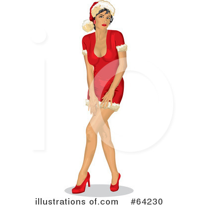 Royalty-Free (RF) Christmas Pin Up Clipart Illustration by David Rey - Stock Sample #64230
