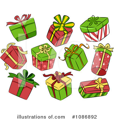 Royalty-Free (RF) Christmas Present Clipart Illustration by BNP Design Studio - Stock Sample #1086892
