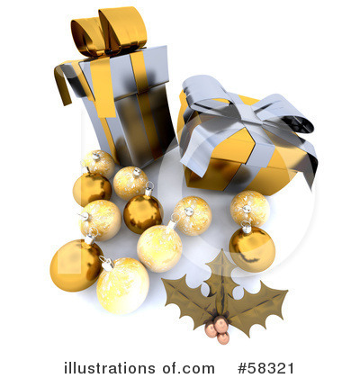 Royalty-Free (RF) Christmas Presents Clipart Illustration by KJ Pargeter - Stock Sample #58321