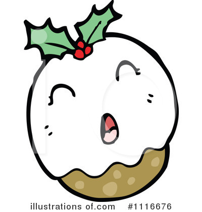 Royalty-Free (RF) Christmas Pudding Clipart Illustration by lineartestpilot - Stock Sample #1116676