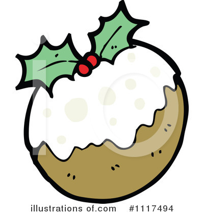 Royalty-Free (RF) Christmas Pudding Clipart Illustration by lineartestpilot - Stock Sample #1117494