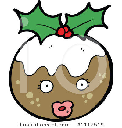 Royalty-Free (RF) Christmas Pudding Clipart Illustration by lineartestpilot - Stock Sample #1117519