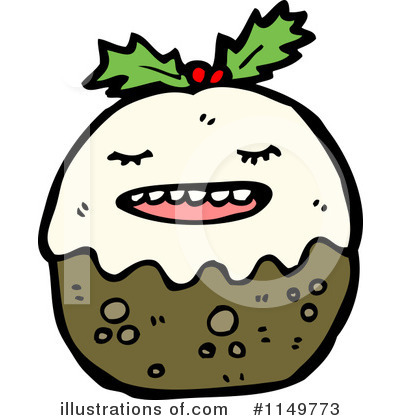 Royalty-Free (RF) Christmas Pudding Clipart Illustration by lineartestpilot - Stock Sample #1149773