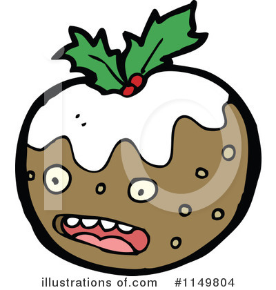 Royalty-Free (RF) Christmas Pudding Clipart Illustration by lineartestpilot - Stock Sample #1149804