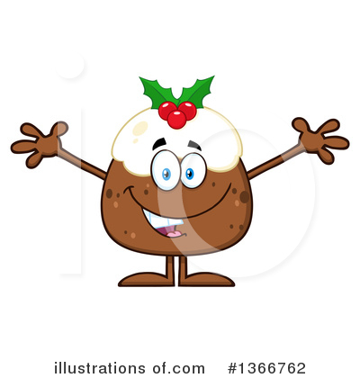 Royalty-Free (RF) Christmas Pudding Clipart Illustration by Hit Toon - Stock Sample #1366762