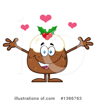 Royalty-Free (RF) Christmas Pudding Clipart Illustration by Hit Toon - Stock Sample #1366763