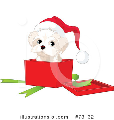 Royalty-Free (RF) Christmas Puppy Clipart Illustration by Pushkin - Stock Sample #73132