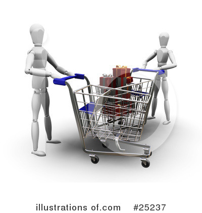 Royalty-Free (RF) Christmas Shopping Clipart Illustration by KJ Pargeter - Stock Sample #25237