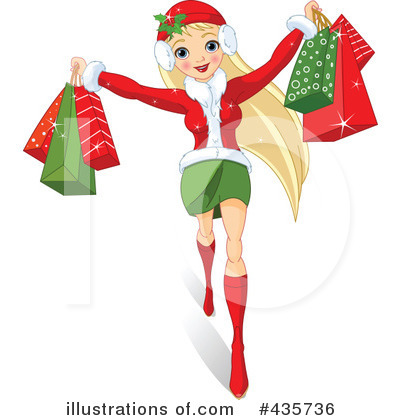 Royalty-Free (RF) Christmas Shopping Clipart Illustration by Pushkin - Stock Sample #435736