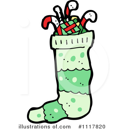 Royalty-Free (RF) Christmas Stocking Clipart Illustration by lineartestpilot - Stock Sample #1117820
