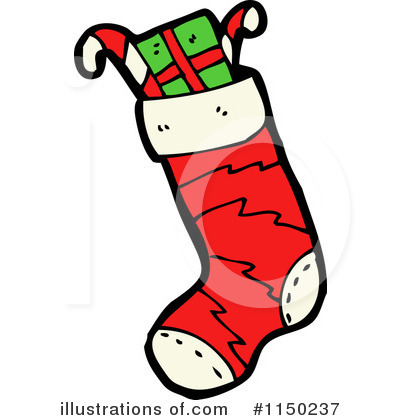 Royalty-Free (RF) Christmas Stocking Clipart Illustration by lineartestpilot - Stock Sample #1150237
