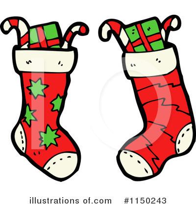 Royalty-Free (RF) Christmas Stocking Clipart Illustration by lineartestpilot - Stock Sample #1150243