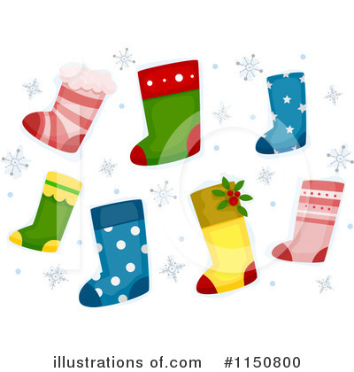 Royalty-Free (RF) Christmas Stocking Clipart Illustration by BNP Design Studio - Stock Sample #1150800