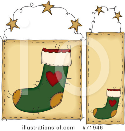 Royalty-Free (RF) Christmas Stocking Clipart Illustration by inkgraphics - Stock Sample #71946