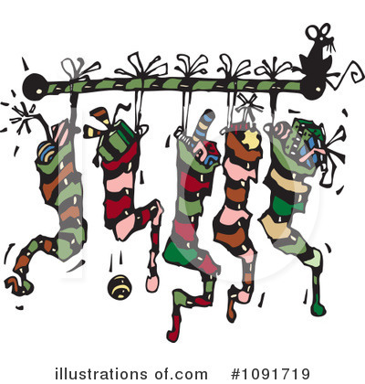 Royalty-Free (RF) Christmas Stockings Clipart Illustration by Steve Klinkel - Stock Sample #1091719