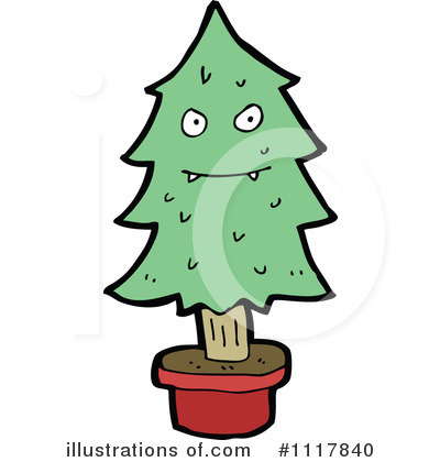 Royalty-Free (RF) Christmas Tree Clipart Illustration by lineartestpilot - Stock Sample #1117840