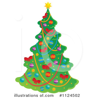 Royalty-Free (RF) Christmas Tree Clipart Illustration by visekart - Stock Sample #1124502