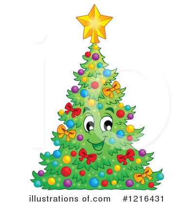Royalty-Free (RF) Christmas Tree Clipart Illustration by visekart - Stock Sample #1216431