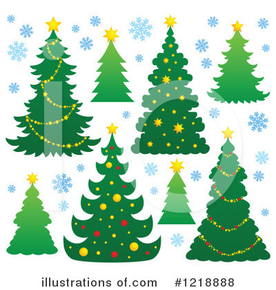Royalty-Free (RF) Christmas Tree Clipart Illustration by visekart - Stock Sample #1218888