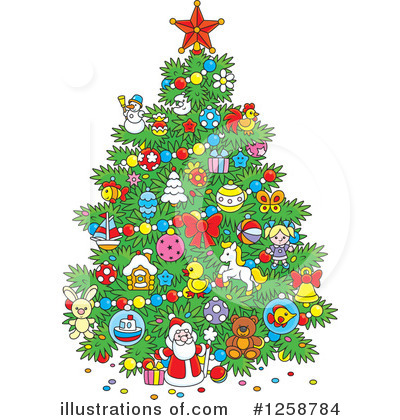 Royalty-Free (RF) Christmas Tree Clipart Illustration by Alex Bannykh - Stock Sample #1258784