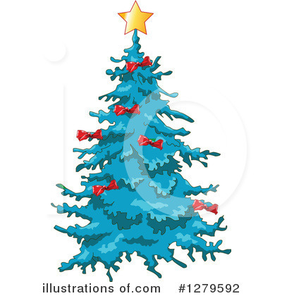 Royalty-Free (RF) Christmas Tree Clipart Illustration by Pushkin - Stock Sample #1279592