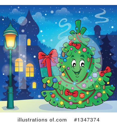 Royalty-Free (RF) Christmas Tree Clipart Illustration by visekart - Stock Sample #1347374