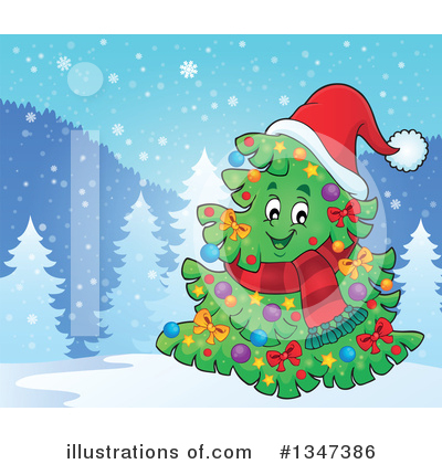 Royalty-Free (RF) Christmas Tree Clipart Illustration by visekart - Stock Sample #1347386