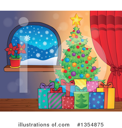 Royalty-Free (RF) Christmas Tree Clipart Illustration by visekart - Stock Sample #1354875