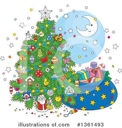 Christmas Tree Clipart #1361493 by Alex Bannykh