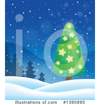 Royalty-Free (RF) Christmas Tree Clipart Illustration by visekart - Stock Sample #1365885