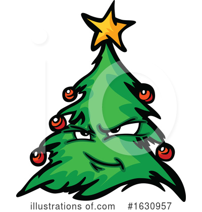 Christmas Tree Clipart #1630957 by Chromaco