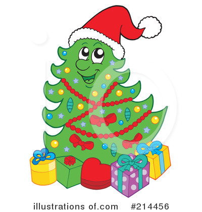 Royalty-Free (RF) Christmas Tree Clipart Illustration by visekart - Stock Sample #214456