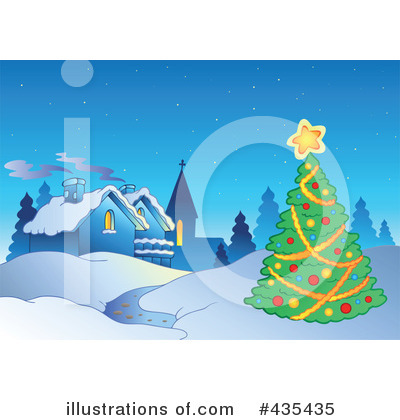 Royalty-Free (RF) Christmas Tree Clipart Illustration by visekart - Stock Sample #435435