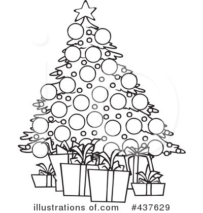 Royalty-Free (RF) Christmas Tree Clipart Illustration by toonaday - Stock Sample #437629