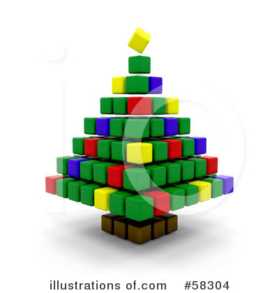 Royalty-Free (RF) Christmas Tree Clipart Illustration by KJ Pargeter - Stock Sample #58304