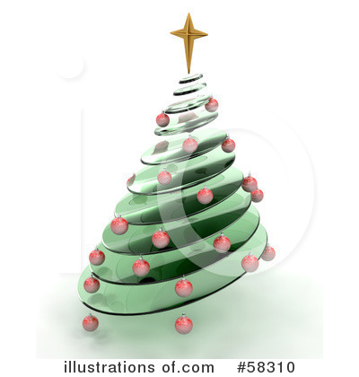Royalty-Free (RF) Christmas Tree Clipart Illustration by KJ Pargeter - Stock Sample #58310