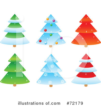 Royalty-Free (RF) Christmas Tree Clipart Illustration by Pushkin - Stock Sample #72179