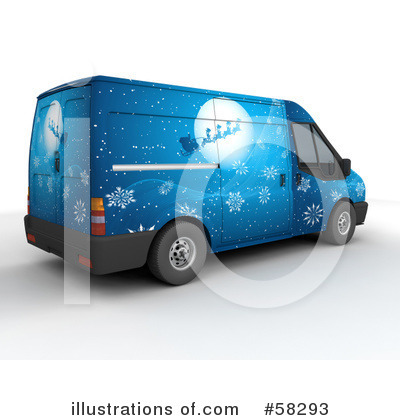 Royalty-Free (RF) Christmas Van Clipart Illustration by KJ Pargeter - Stock Sample #58293