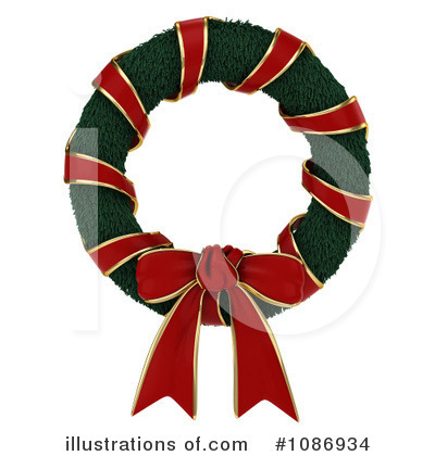Royalty-Free (RF) Christmas Wreath Clipart Illustration by BNP Design Studio - Stock Sample #1086934