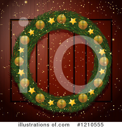 Royalty-Free (RF) Christmas Wreath Clipart Illustration by elaineitalia - Stock Sample #1210555