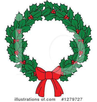 Royalty-Free (RF) Christmas Wreath Clipart Illustration by Vector Tradition SM - Stock Sample #1279727