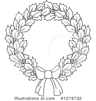 Royalty-Free (RF) Christmas Wreath Clipart Illustration by Vector Tradition SM - Stock Sample #1279732