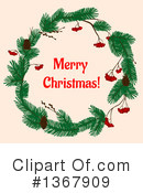 Christmas Wreath Clipart #1367909 by Vector Tradition SM