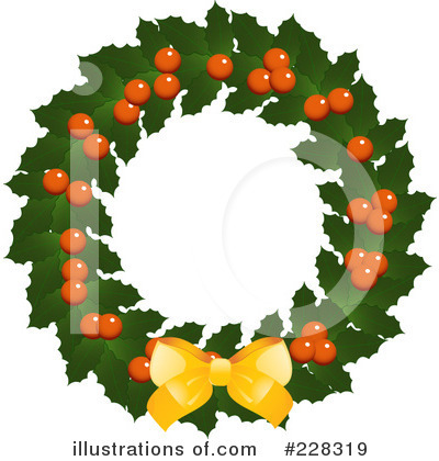 Royalty-Free (RF) Christmas Wreath Clipart Illustration by elaineitalia - Stock Sample #228319