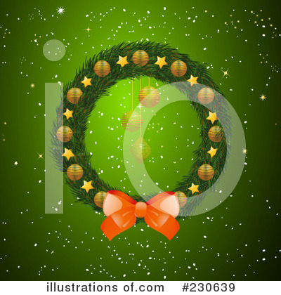 Royalty-Free (RF) Christmas Wreath Clipart Illustration by elaineitalia - Stock Sample #230639