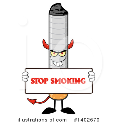 Royalty-Free (RF) Cigarette Mascot Clipart Illustration by Hit Toon - Stock Sample #1402670